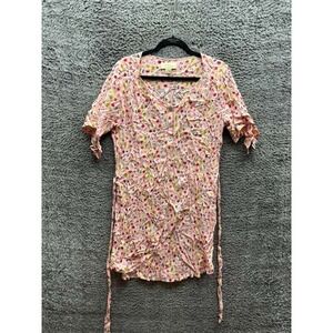Anthropologie Larke Southwoods Fruits Printed Mini Dress Pink Womens Size M